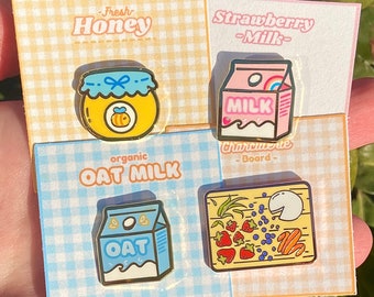 Picnic Enamel Pin Bundle, Cottagecore Food Pins