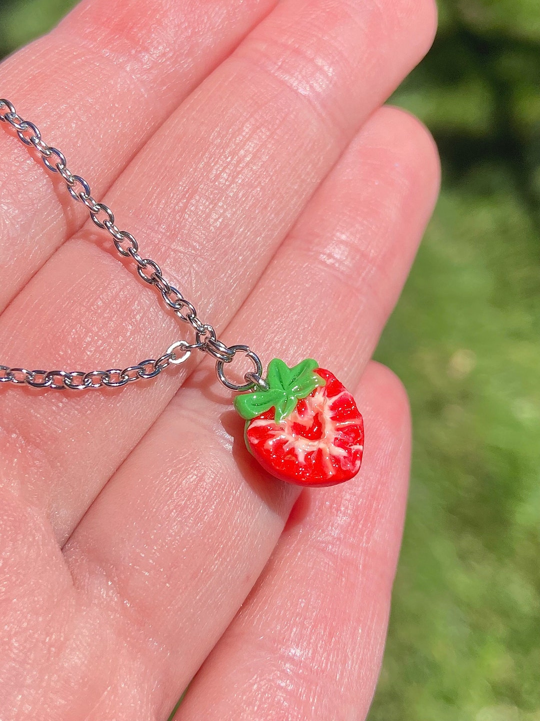 Strawberry Necklace, Strawberry Jewelry, Strawberry Gift, Strawberry