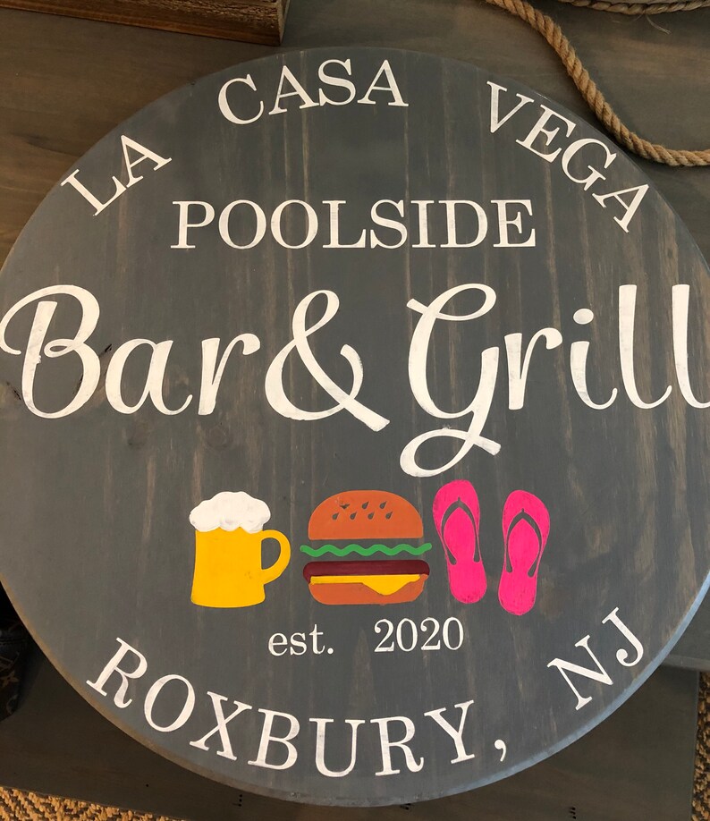 Personalized Backyard BBQ Wood Sign | Etsy
