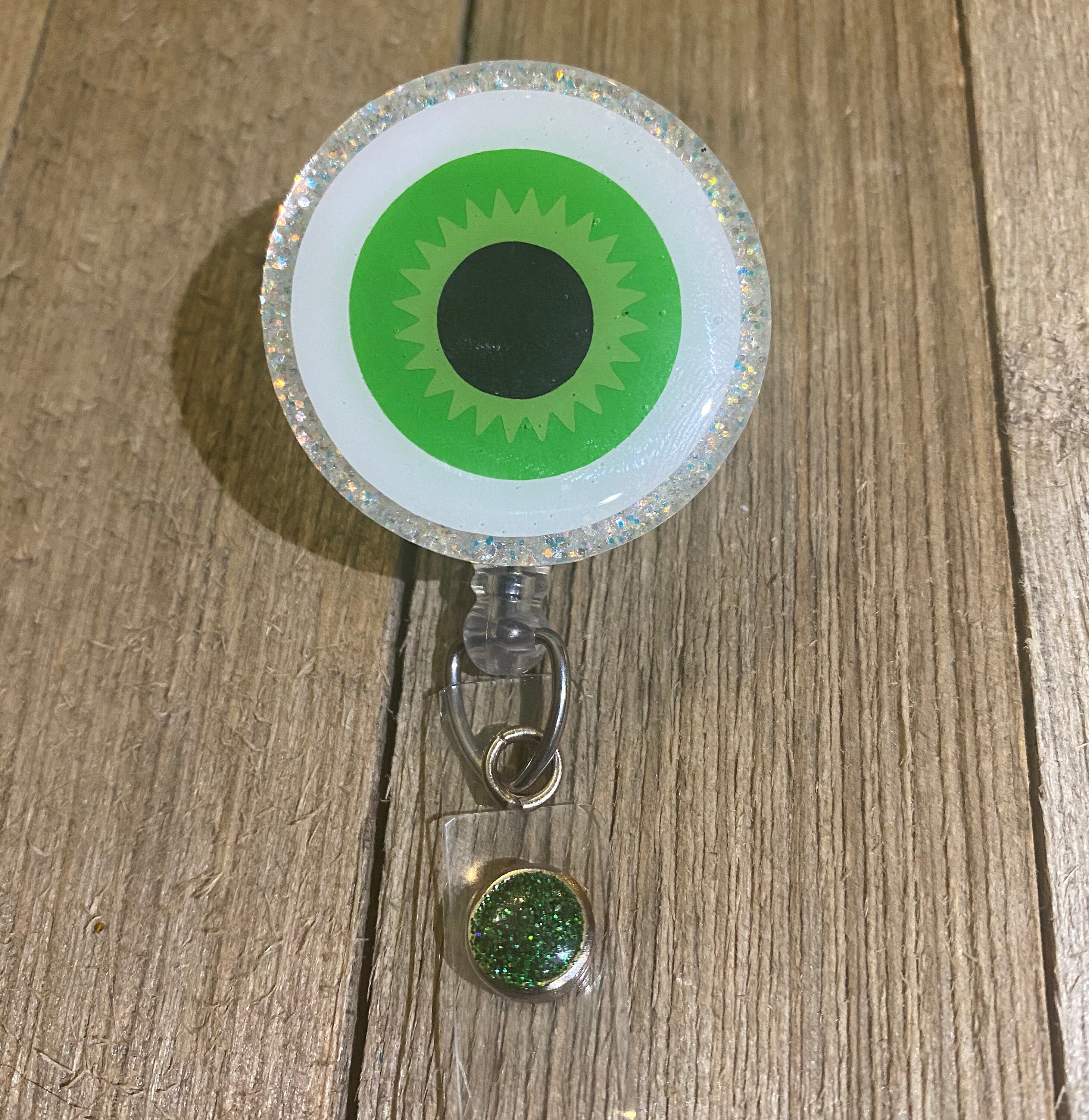 Green eyeball badge reel optometry badge reel ID holder Etsy