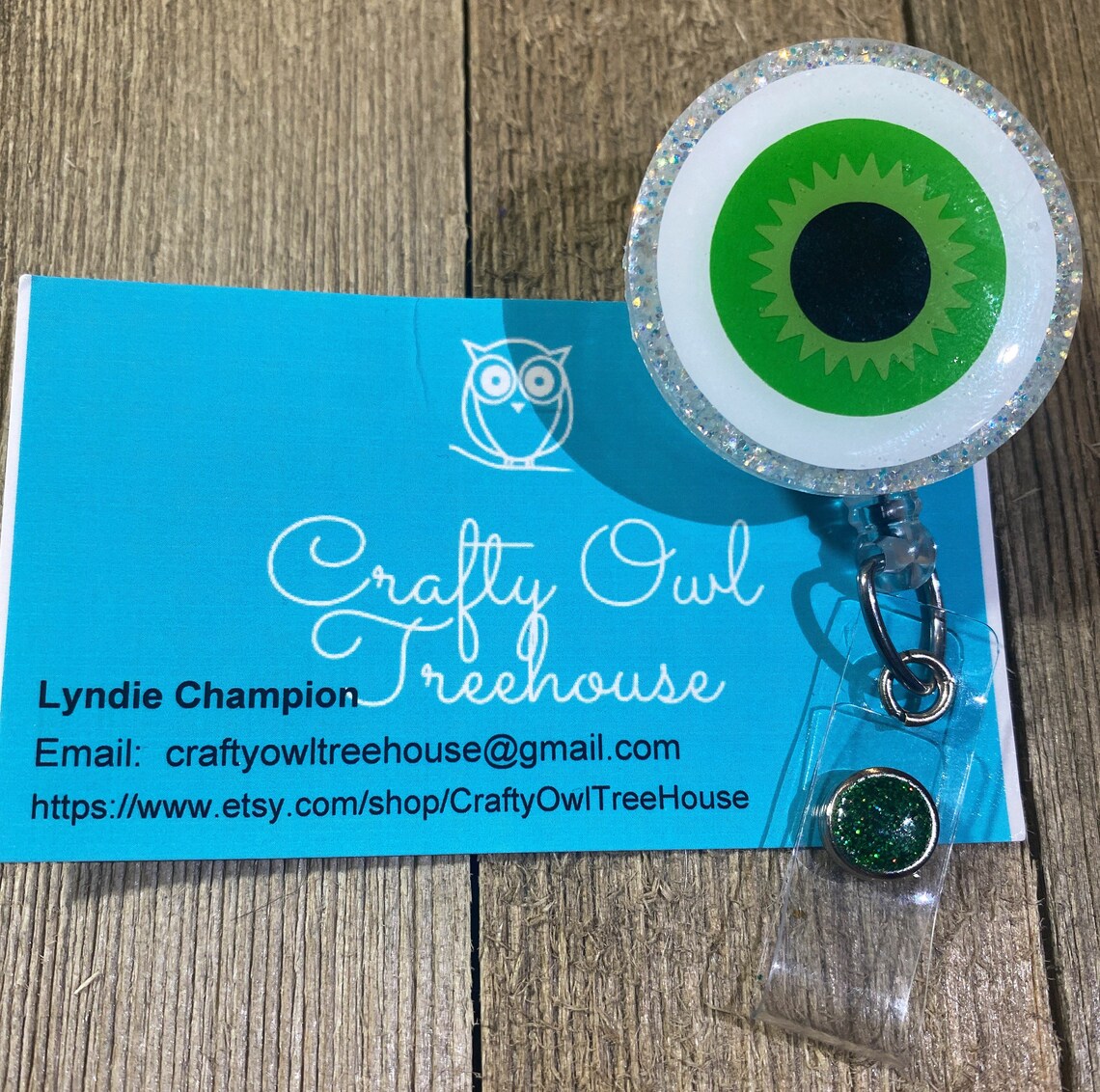 Green Eyeball Badge Reel Optometry Badge Reel ID Holder Etsy