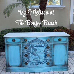 mermaid dresser ideas Coastal Charm: Mermaid Painted Dresser with Whimsical Flair