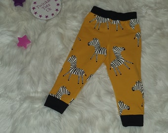 Zebra Leggings, Cuffed Joggers, Slim fit Leggings, Harem Pants, Available Age 0-6 Years in a variety of styles.