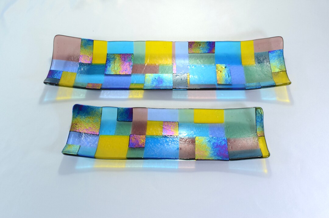 Fused Glass Trays for Dining Use or Table Art Etsy