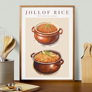 Jollof Rice Poster | World Jollof Rice Day | Digital Food Art Print | Printable Kitchen Poster | African Food Poster | Exotic Food Art