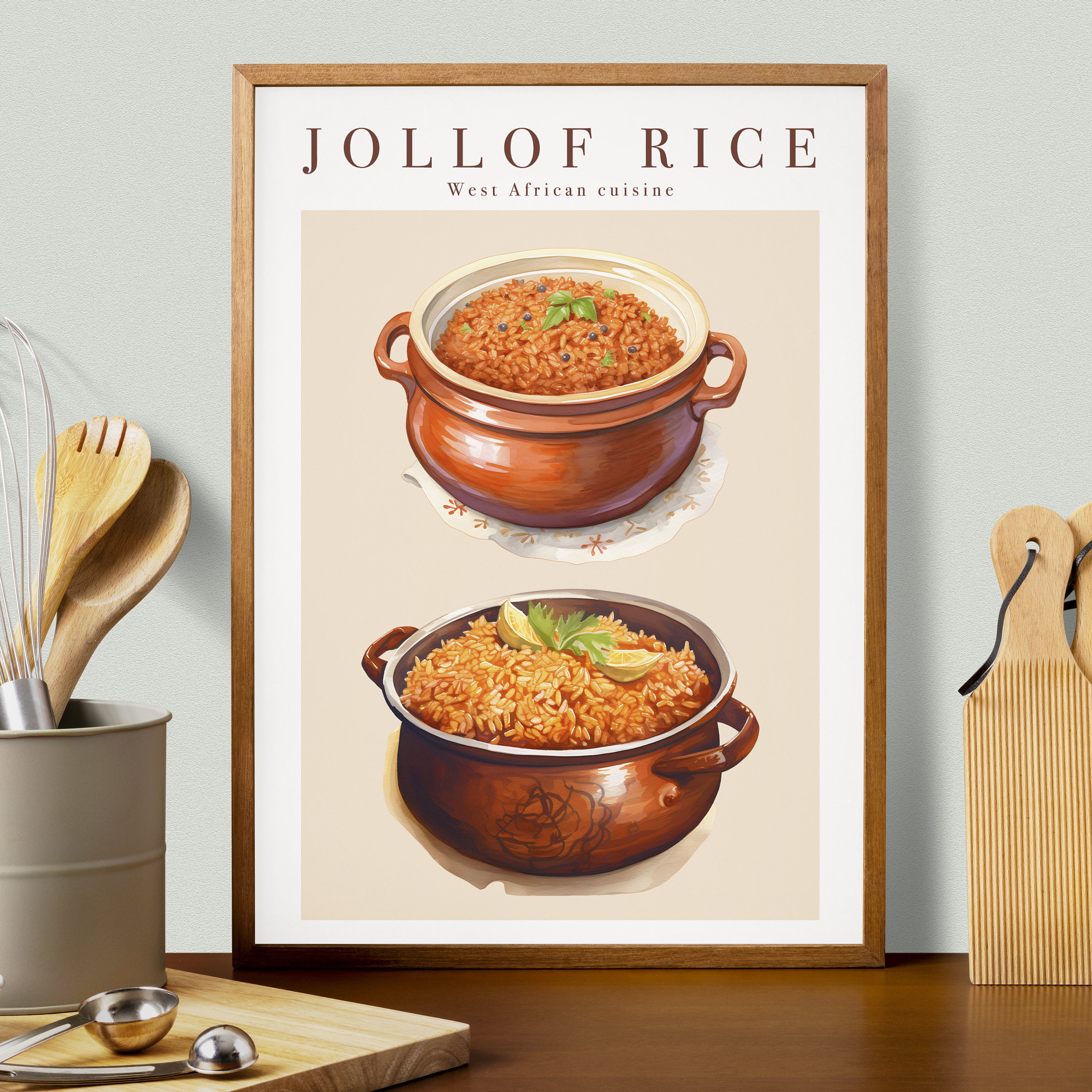 Jollof Rice Poster World Jollof Rice Day Digital Food Art Print Printable Kitchen Poster African