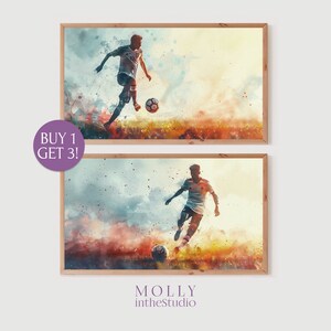 Frame TV Art Soccer Football, Soccer Art Street Art, Champions League Soccer Art Print, Sports Gift, Soccer Print, Birthday Gift