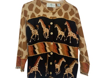 Giraffe print cardigan Clearance