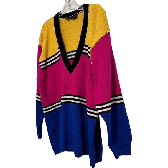 Vintage 80’s LizSport Oversized Cotton Bright Col… - image 4