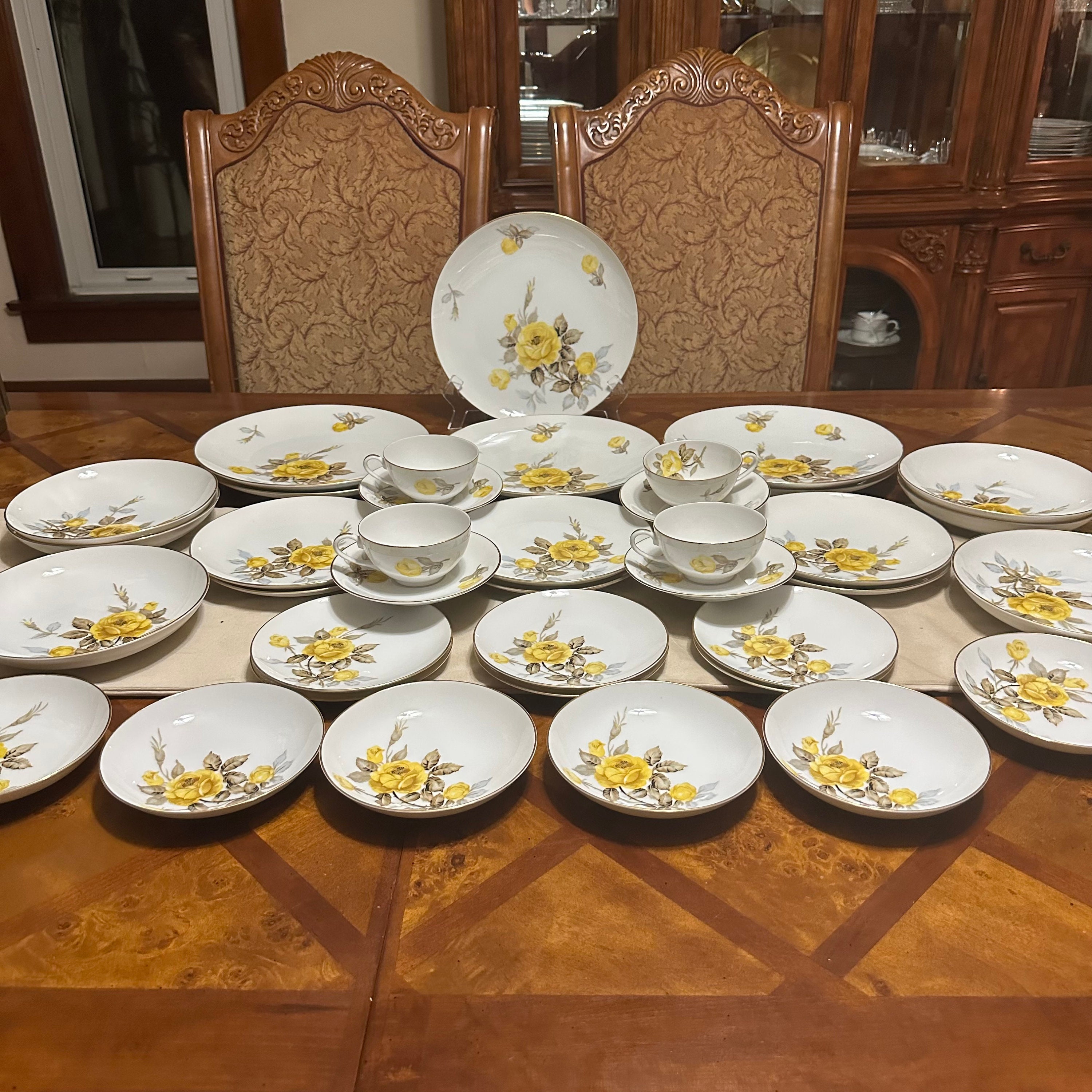 Vintage 50's Mid Century Cotillion by Sango Yellow Rose Porcelain