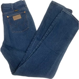 Vintage Mens Wrangler Made In The USA 100% Cotton Blue Denim Jeans