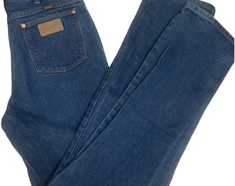 Vintage Mens Wrangler Made In The USA 100% Cotton Blue Denim Jeans