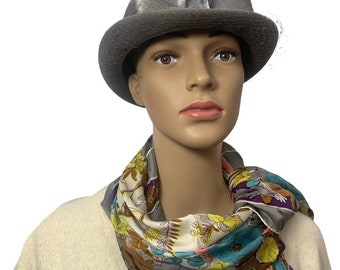 Antique Grey Felt Hat: Union Made Ribbon Tie - Etsy display picture 3