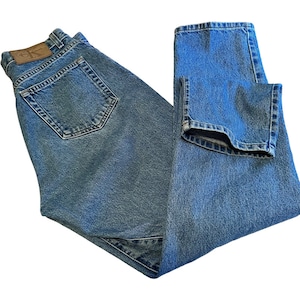 Vintage 80’s Original Calvin Klein Button Fly High Waisted 100% Cotton  Relaxed Fit Straight Leg Jeans Made USA