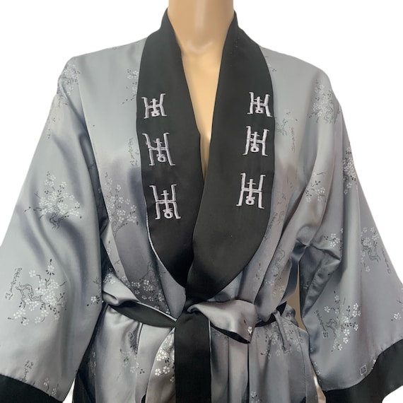 Vintage Asian Reversible Unisex Silky Satin Robe … - image 5