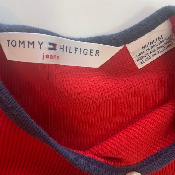 Vintage 90’s Retro Tommy Hilfiger Jeans Red Ribbe… - image 10