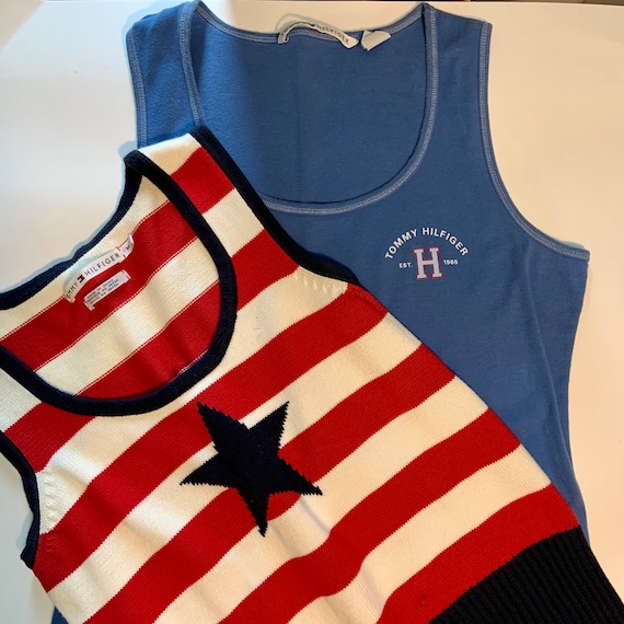 Vintage 1990’s Tommy Hilfiger Flag 4th Of July Sl… - image 1