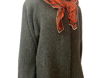 Vintage 60's Central Park Balmacaan Style Wool Mohair Lama