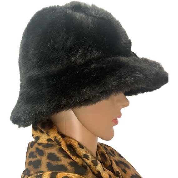 Vintage 60’s  ILGWU Dark Brown Faux Fur Bucket Mo… - image 7