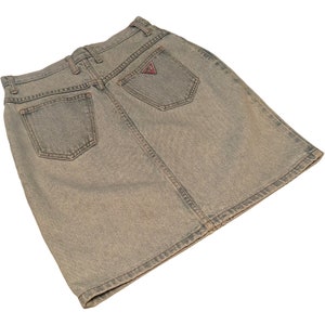 Vintage 80’s Guess A Georges Marciano Design Stone Washed Denim Jean Mini Skirt