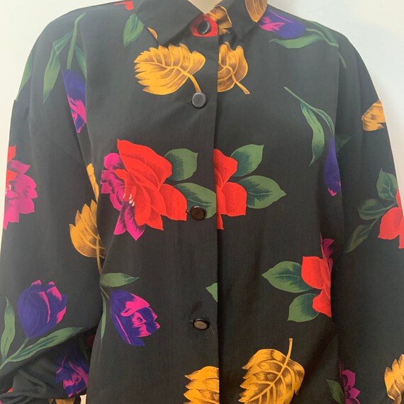 Vintage 80’s/90’s Oversized Long Bright Florals L… - image 10