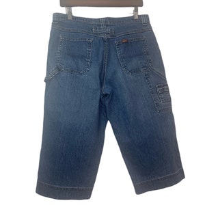 90’s Vintage Lee Denim Jean Wide Leg Carpenter Capri High Waisted Mom Cargo Denim Jeans