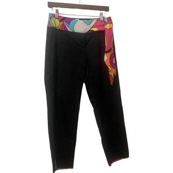 Vintage Cache Black Cropped Pants With Silk Color… - image 2