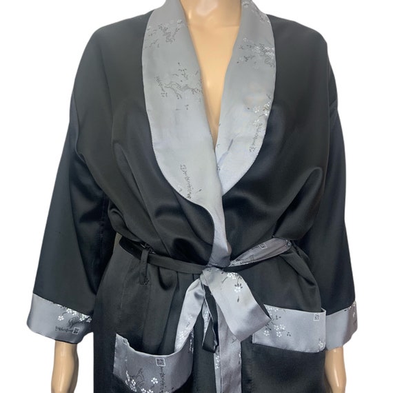 Vintage Asian Reversible Unisex Silky Satin Robe … - image 4