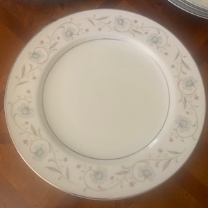 Vintage English Garden Blue Floral Platinum Fine China Japan #1221 Plates