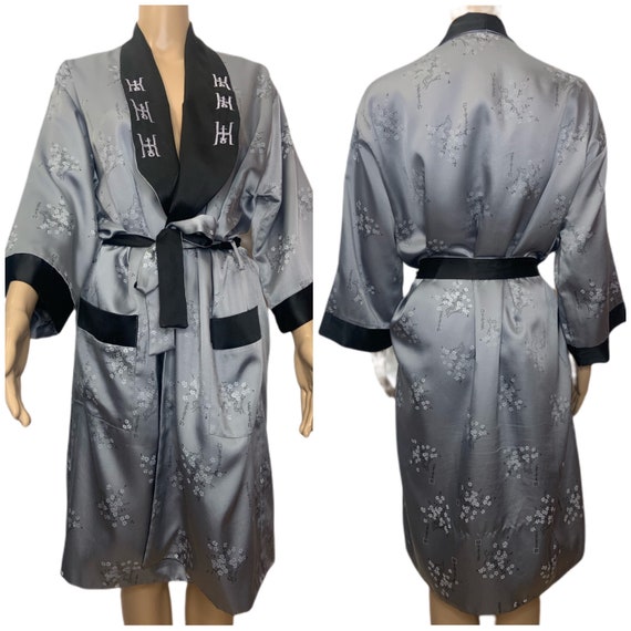 Vintage Asian Reversible Unisex Silky Satin Robe … - image 2