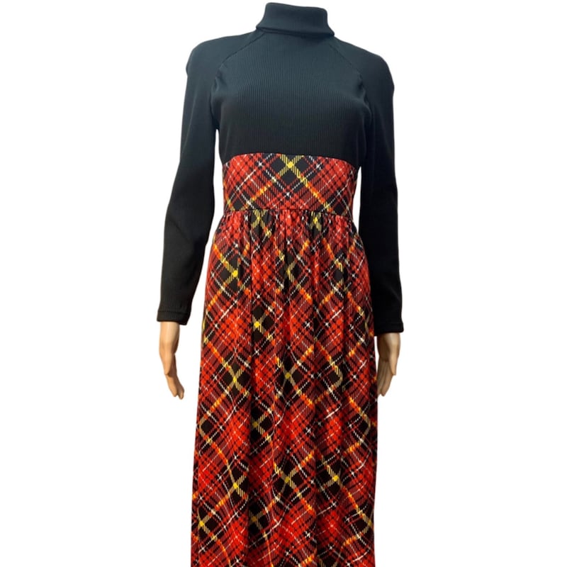 Retro Ethnic Plaid Maxi Dress