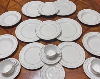 Noritake White Scapes 　食器 4 セット 　計２０ピース Vintage Discontinued Noritake Whitescapes Lockleigh #4061 White