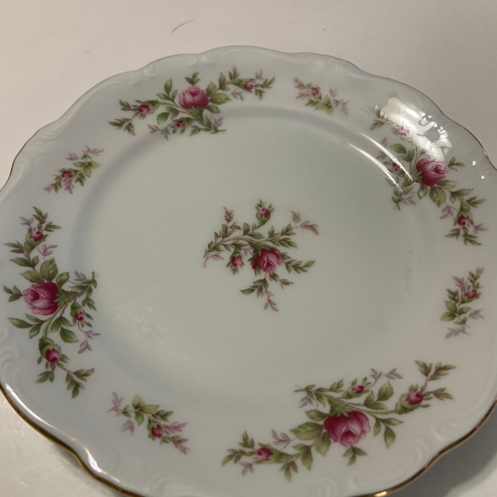 Vintage Johann Haviland Bavaria Germany Moss Rose Pattern China Oval
