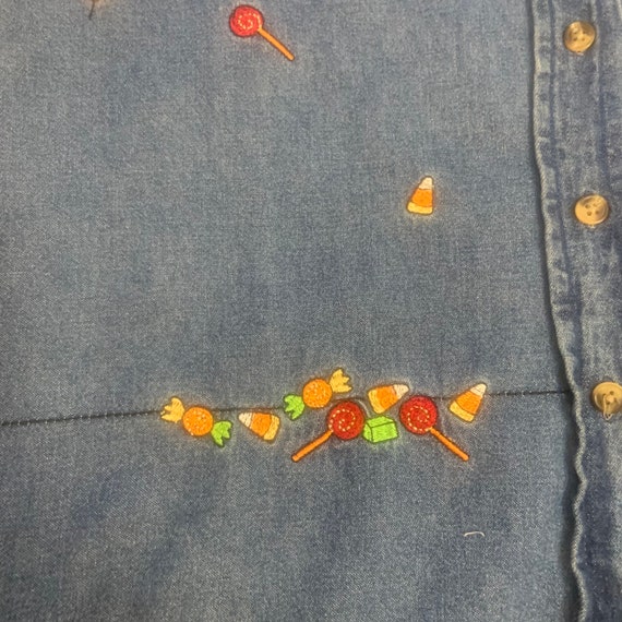 Vintage 90’s Fall Embroidered Halloween Candy Den… - image 10