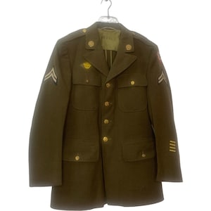 Rare! Vintage 1930’s US Army Air Corps Green Uniform Dress Coat With Patches Pins WW2