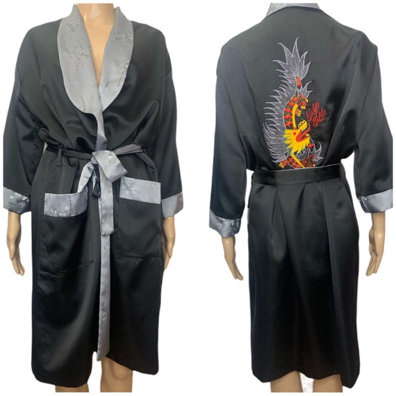 Vintage Asian Reversible Unisex Silky Satin Robe … - image 1