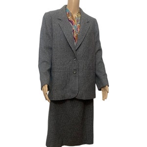 Sale! Vintage 70’s Pendleton 100% Virgin Wool Lined Gray Suit Blazer Skirt Retro Classic Preppy Academia