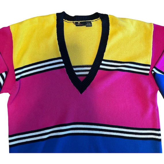 Vintage 80’s LizSport Oversized Cotton Bright Col… - image 8