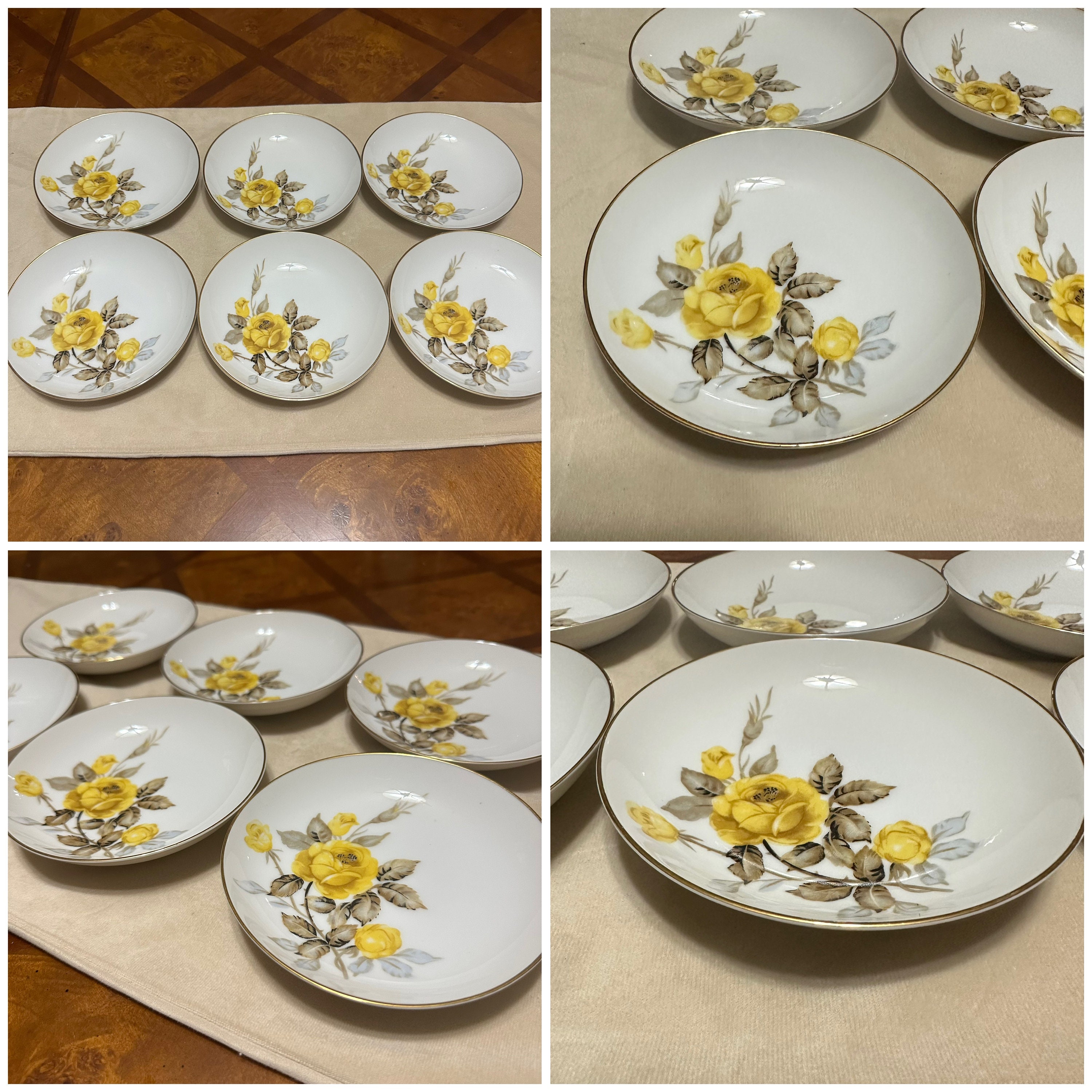 Vintage 50's Mid Century Cotillion by Sango Yellow Rose Porcelain