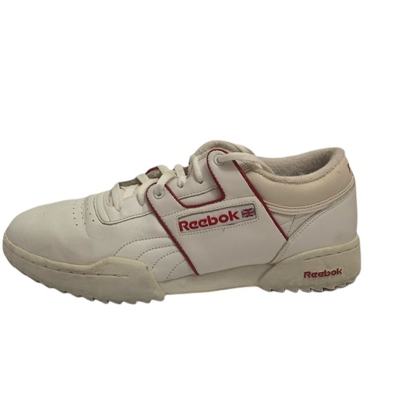 Vintage 80s Mens White Red Reebok 
