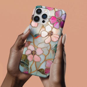 Stained Glass Floral Phone Case: Artistic Wildflower Design