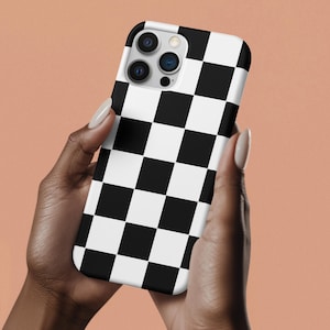 Checkered iPhone Case: Black & White Protective Phone Cover