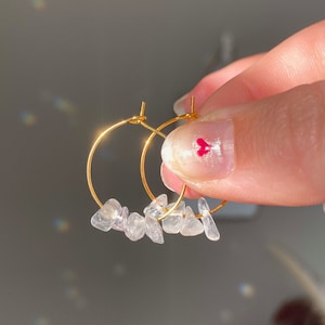 Crystal Hoop Earrings: Gemstone Dangle Earrings