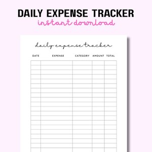 Printable Expense Tracker | Bill Tracker | Bills to Be Paid | Expense Log | Instant Download