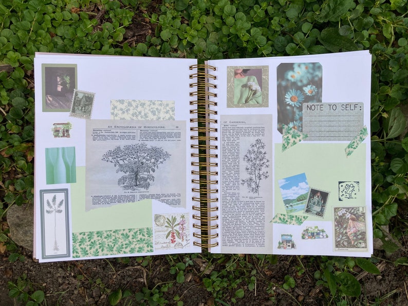 Green ThemedJunk Journal Kit (40 pieces) - Scrapbooking - Collage - Card Making - Mystery - Vintage - Floral Nature - Botanical - Paper zdjęcie 5