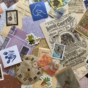 Kit de journal indésirable personnalisé - mystère - chutes - papier - scrapbooking - journalisation - fabrication de cartes - floral - vintage - éphémère - autocollants