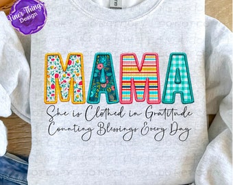 She is Clothed in Gratitude- Mama | Faith T-Shirt