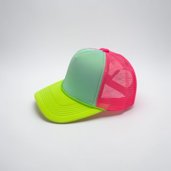 Neon Foam Trucker Hat Blank, Snapback Hat for Embroidery, Bright Color Hat for Patches, Custom Hat Base, DIY Hat for Small Business