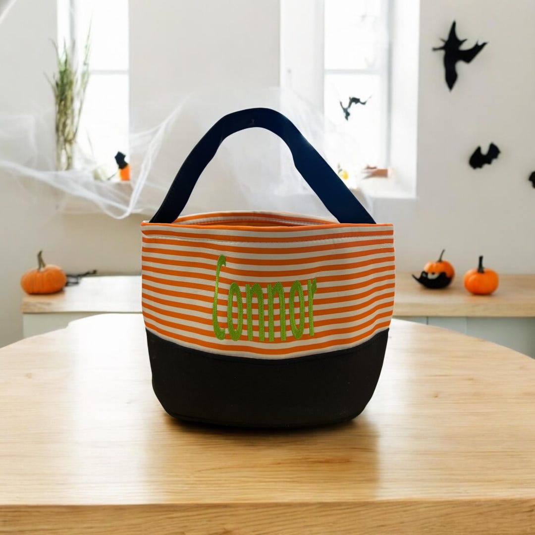 Personalized Trick or Treat Bag – Embroidered Halloween Tote With Name ...