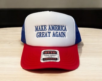 Make America Great Again Hat | Red White & Blue Otto Foam Trucker Cap | Patriotic USA Snapback